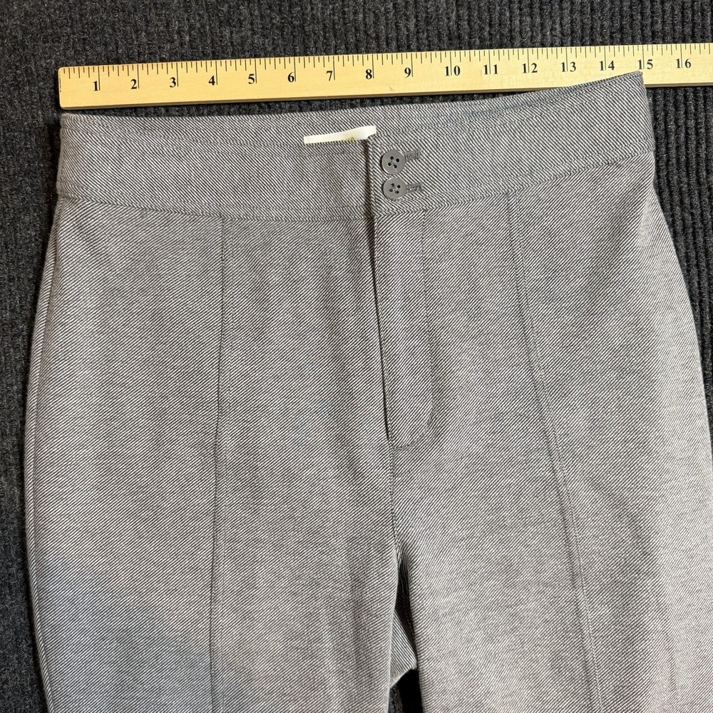 ANTHROPOLOGIE Gray Ankle Pants Size 8 Split Hem Seamed Flare Patch Pocket - Picture 7 of 9